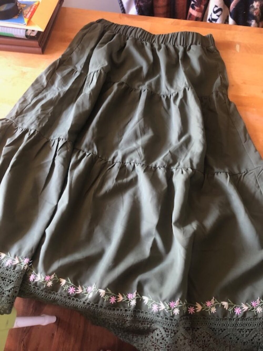 Green Tiered Skirt